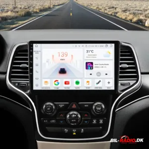 JEEP Grand Cherokee WK2 2014-2022 Bilradio med 10.1" touchscreen, trådløs CarPlay, Android Auto, og Bluetooth