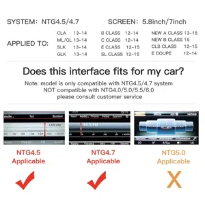 Mercedes Benz A B C E Class Apple CarPlay & Android Auto Trådlös