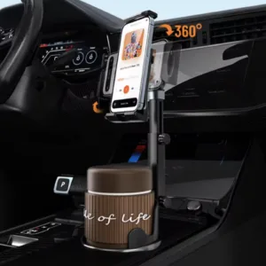 Multifunktionell mugghållare för bil - med hållare för mobil och surfplatta