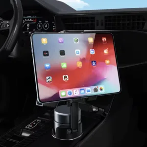 Multifunktionell mugghållare för bil - med hållare för mobil och surfplatta