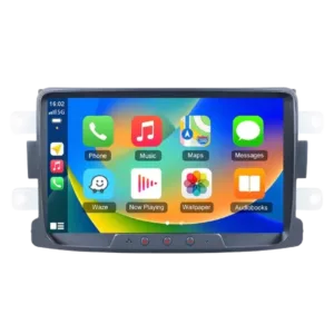 Dacia / Renault Duster, Sandero, Logan, Dokker (2010-2012) - 8" bilradio med Apple CarPlay och Android Auto